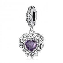 Talisman argint Purple Vintage Heart